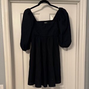 Elegant Black Puff Sleeve Dress